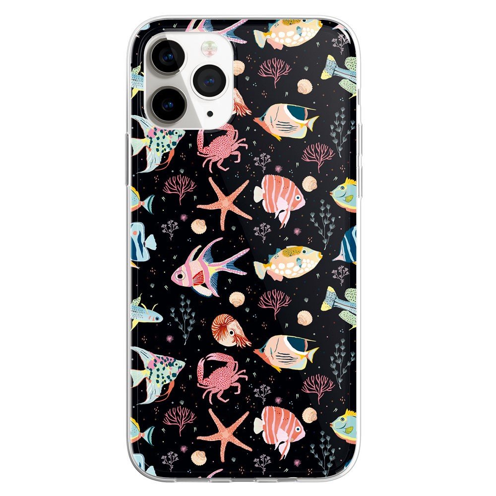 Funda Offset Collage - Patrón Peces