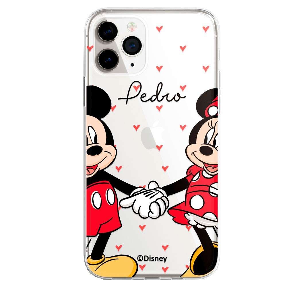 Capa Telemóvel Personalizada Disney com tu Nombre Mickey e Minnie - Licença Oficial de Disney