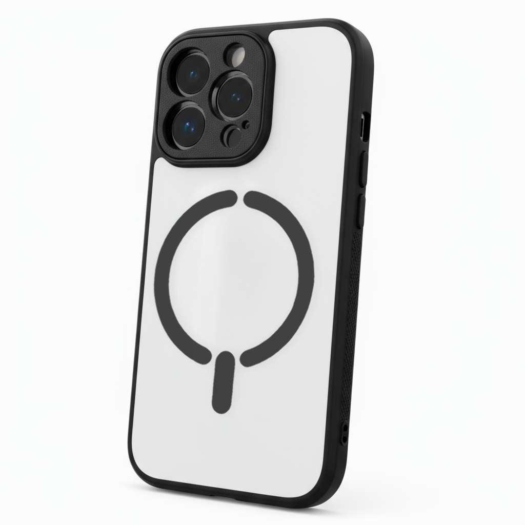 Capa Bumper Compatível com MagSafe com Protetor de Câmara para iPhone 15 Pro
