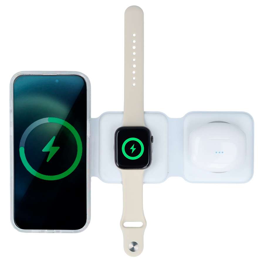 Base de Carregamento Sem Fios compatível com MagSafe - Base de Carregamento para 3 dispositivos