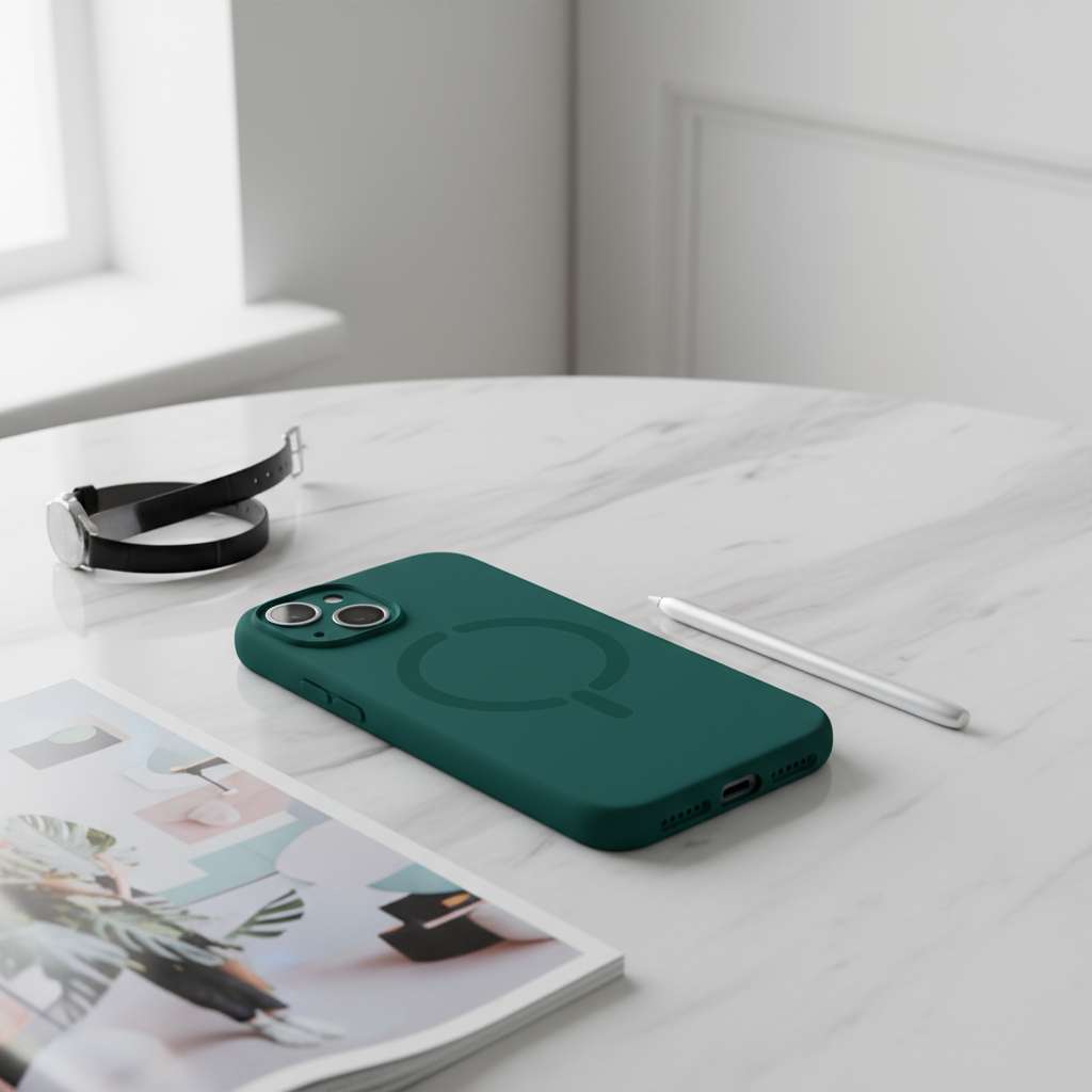 Capa Compatível com MagSafe com Protetor de Câmara para iPhone 14 Plus