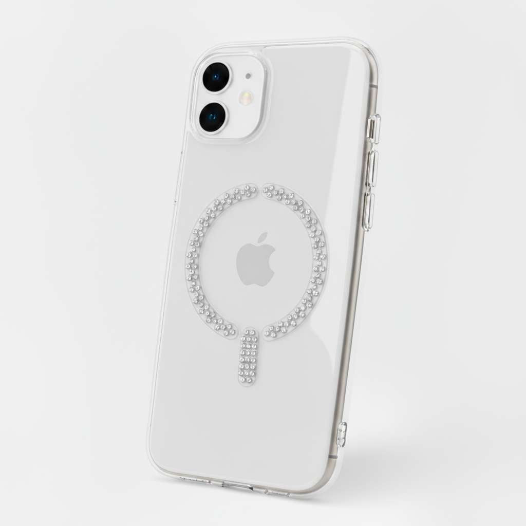 Capa Antiyellow Compatível com MagSafe com Brilhantes para iPhone 12