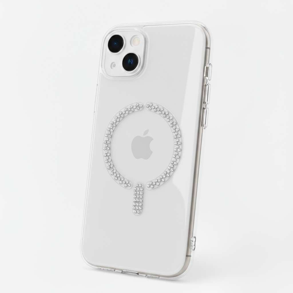 Capa Antiyellow Compatível com MagSafe com Brilhantes para iPhone 15 Plus