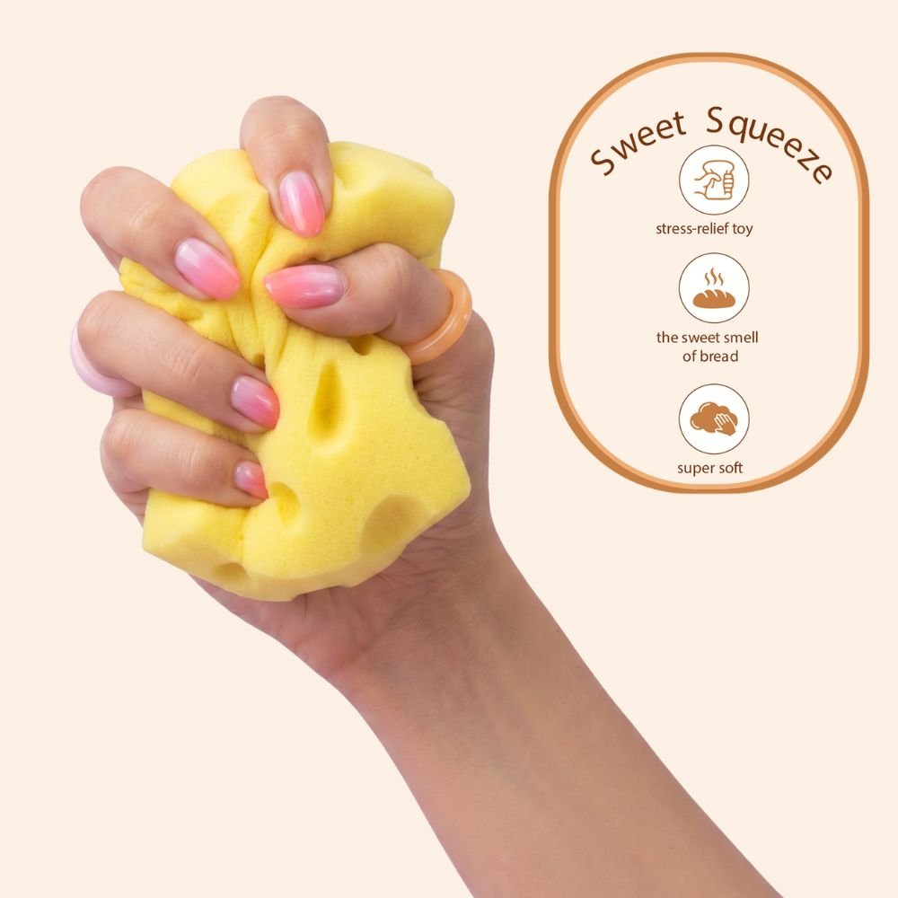 Squishy con olor a queso detalle textura blandita
