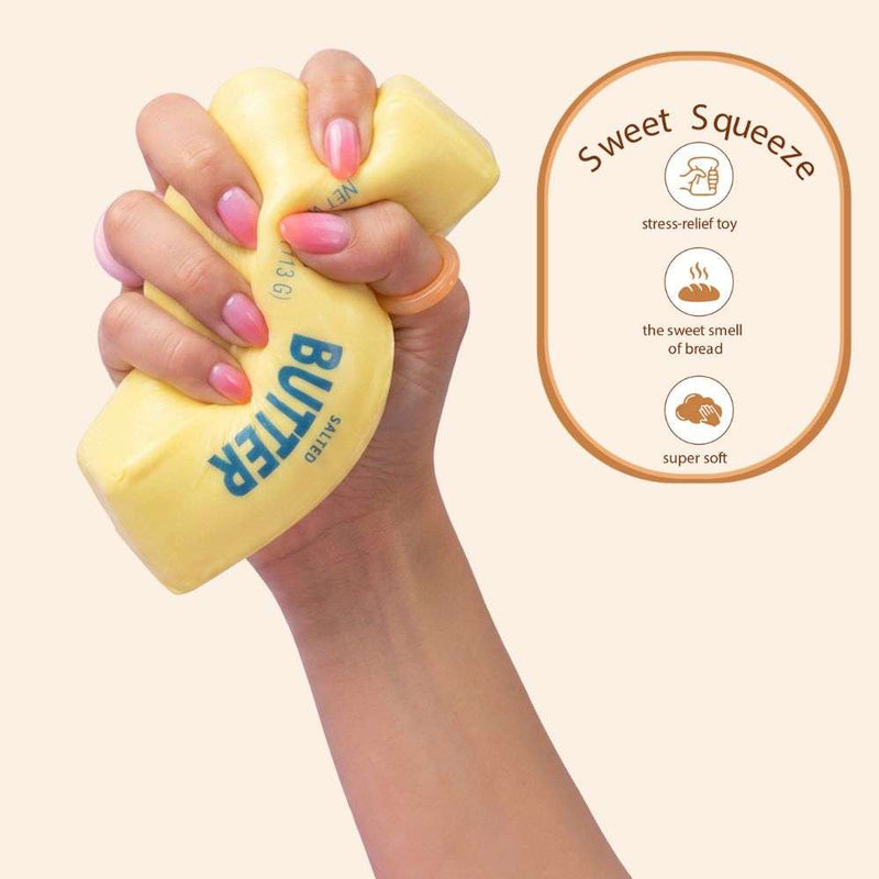 Squishy con olor a mantequilla detalle textura blandita
