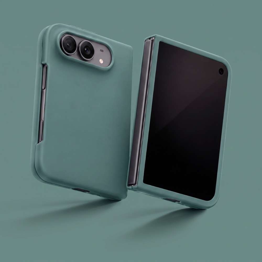 Funda Ultra Suave de microfibra para iPhone Duo en color Verde camuflaje, vista 4 de 5