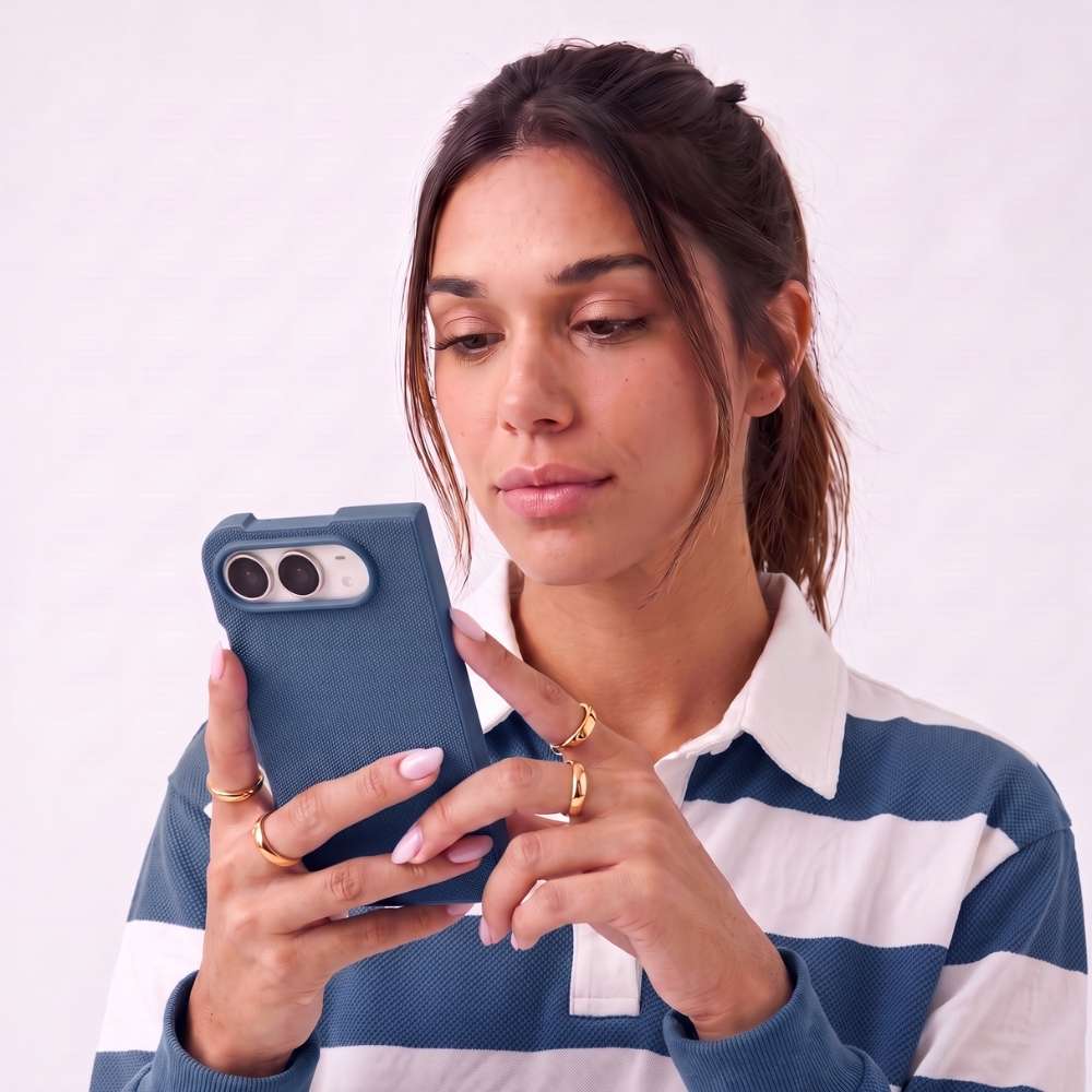Funda Trenzada Magbattery para iPhone Duo en color Azul oscuro, vista 3 de 5