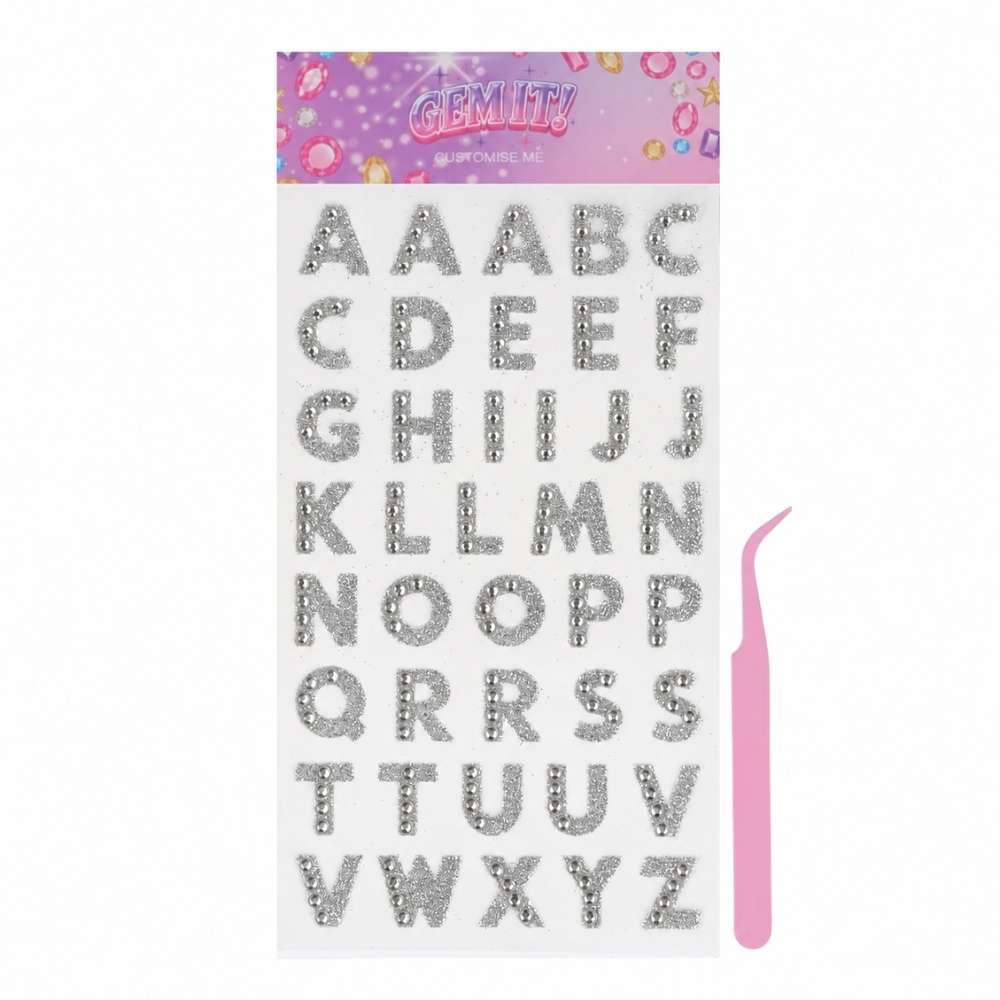 Stickers Gemas XL - Letras Plateadas