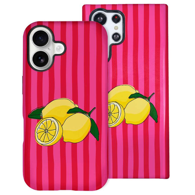 Funda Tough Pink Lemonade colección The Sunset Club – Vista frontal diseño rosa pastel
