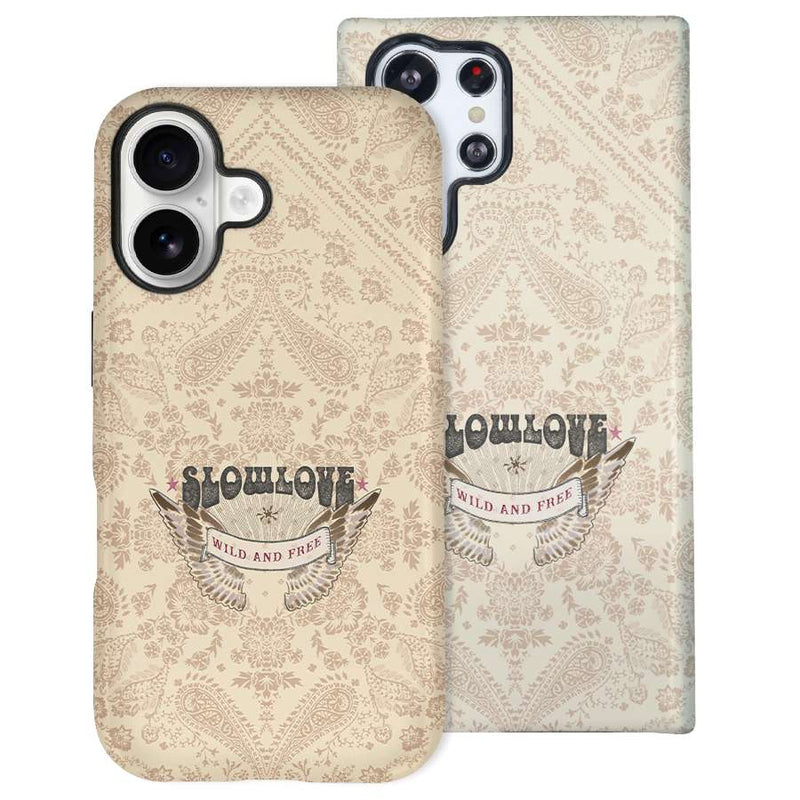 Funda Tough Slowlove Amuleto Beige con print de amuletos en tono beige - Vista frontal
