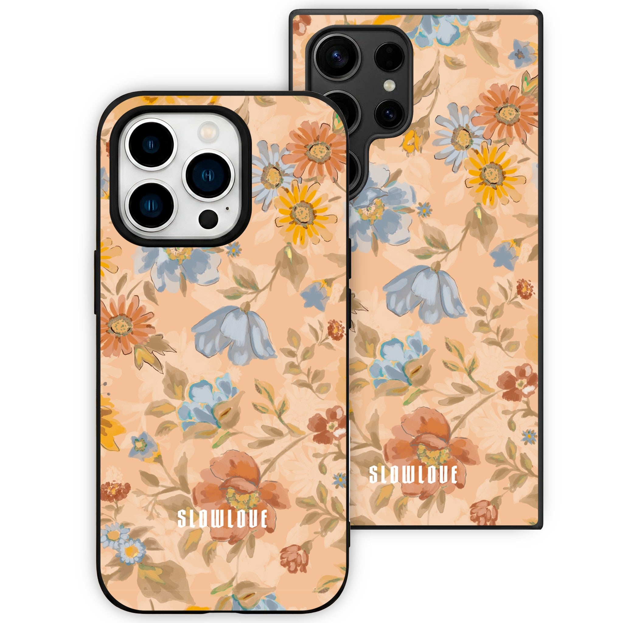 Funda Glass Slowlove Floral Vintage - Detalle del acabado en cristal
