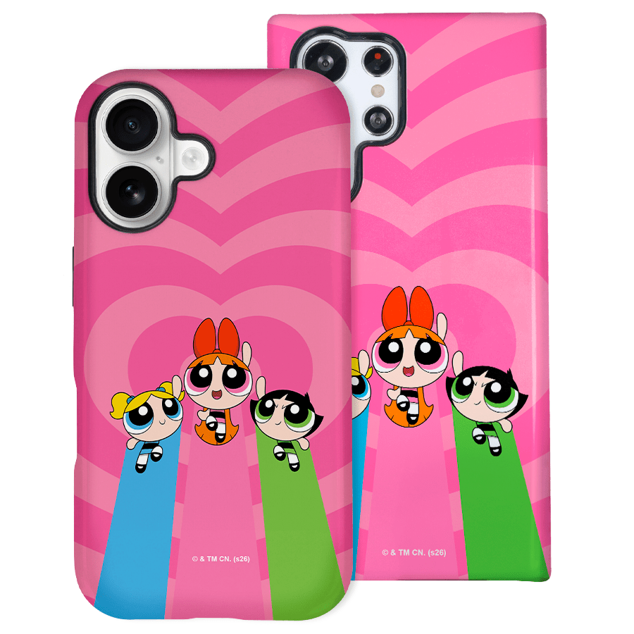 Funda Tough Las Supernenas Heart corazones - Mockup en móvil
