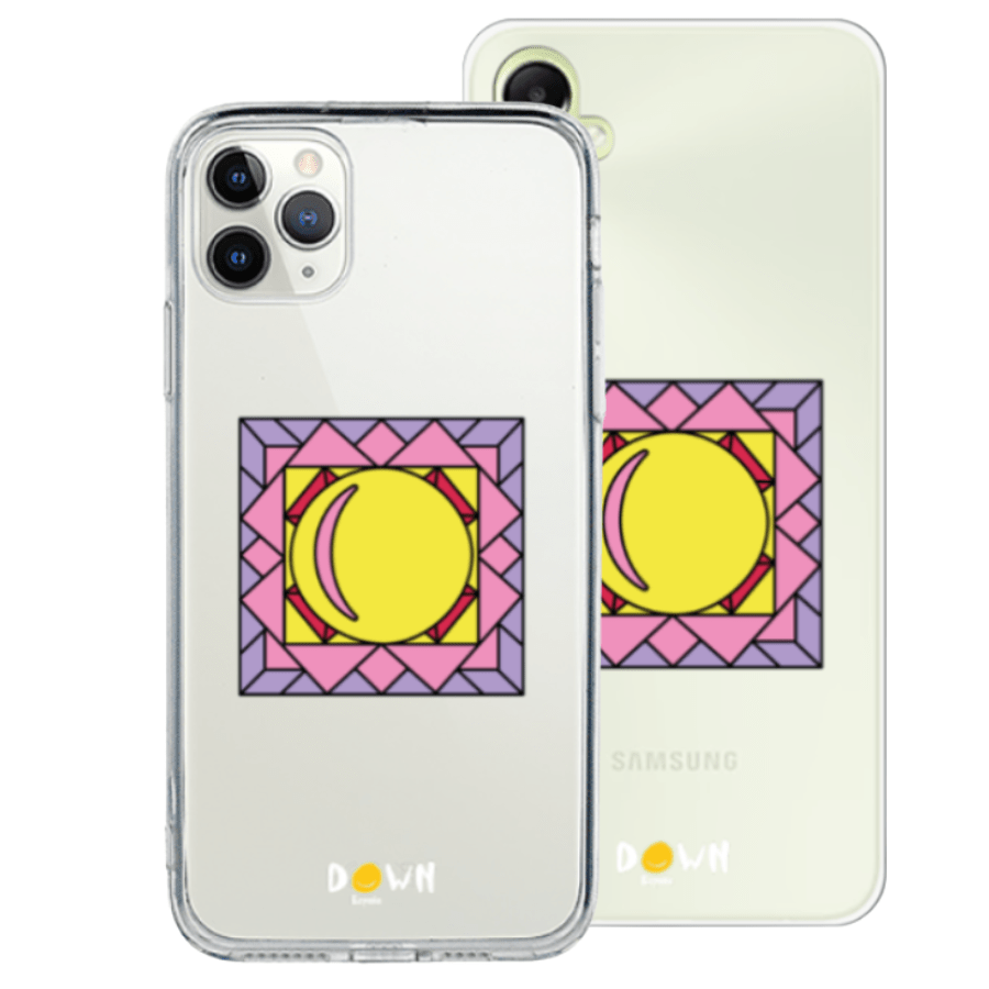 Vista del diseño «El Sol que Brilla» de Down España aplicado en funda para móvil — Colección solidaria La Casa de las Carcasas