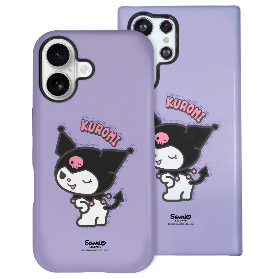 Funda oficial Kuromi Purple de Sanrio - Vista detalle diseño