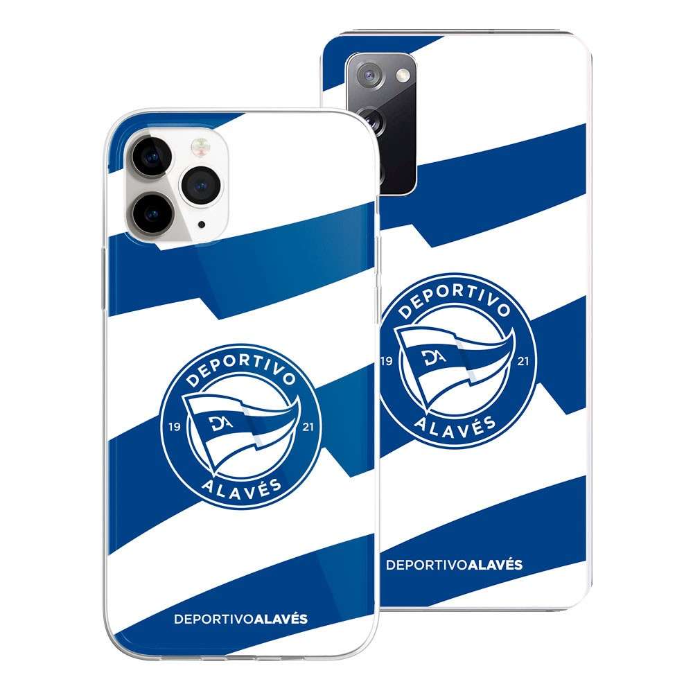 Capa Oficial Desportivo Alavés - Escudo Com Fundo Rayas Azul e Blanco